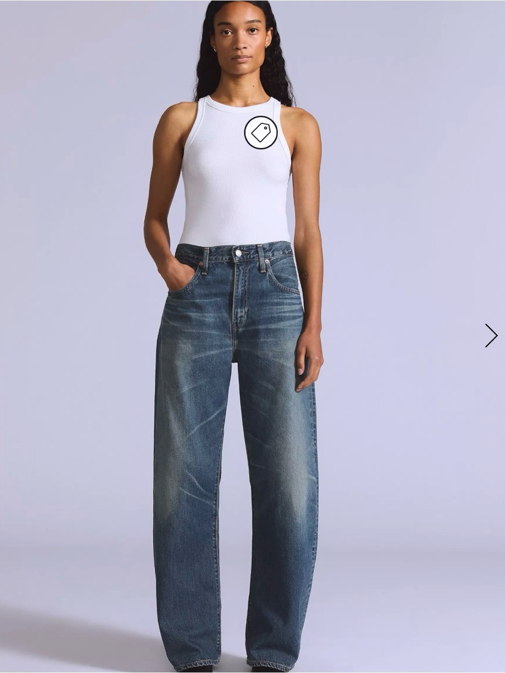 NWT LEVI STRAUSS Drop Barrel Mid  Rise Dark Blue rinse